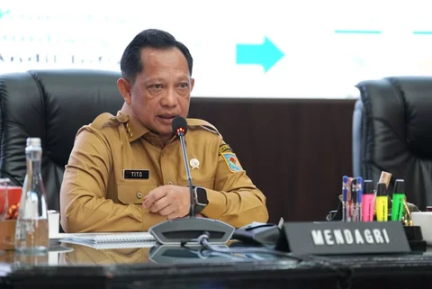 Mendagri Tito Karnavian saat Rakor Pengendalian Inflasi