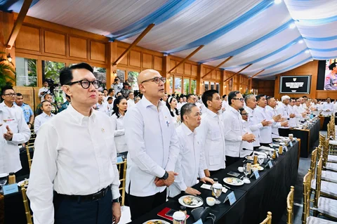 Mendagri Tito dan Jajaran Lengkap Ikuti Rapat Kerja Pemerintah yang dipimpin Presiden Prabowo Subianto
