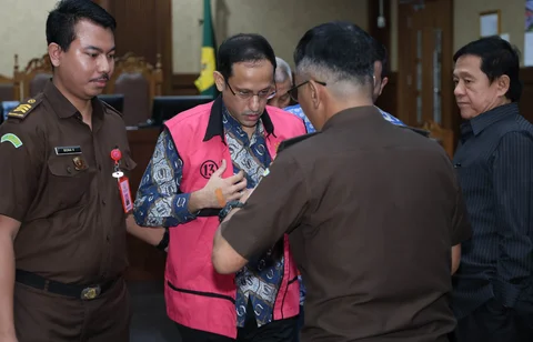Eks Menteri Pendidikan, Kebudayaan, Riset, dan Teknologi, Nadiem Makarim usai  menjalani sidang lanjutan kasus dugaan korupsi pengadaan chromebook di Pengadilan Negeri Jakarta Pusat, Senin (11/5/2026).