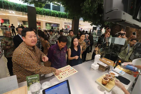 Menteri Kesehatan Budi Gunadi Sadikin saat kegiatan sosialisasi kebijakan pencantuman label nutrisi &ldquo;Nutri-Level&rdquo; pada produk minuman di Jakarta, Selasa (12/5/2026).