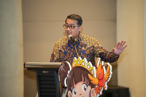 Menteri Ekraf Teuku Riefky Harsya saat launching Indonesia Animation Report 2026