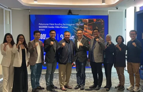 Peluncuran Paket Bundling Berlangganan Tiket MRT MAXRIDE Combo Vidio Platinum antara MRT Jakarta - Vidio