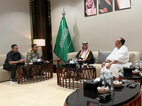 Wakapolri Komjen Pol Dedi Prasetyo melakukan pertemuan dengan jajaran Presidency of State Security yang diwakili Mayjen Abdul Hamid di Kantor PSS, Riyadh, Jumat (22/5/2026),