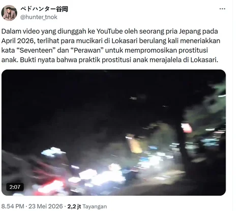 viral postingan diduga prostitusi anak di Taman Sari Jakbar