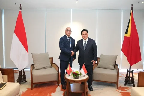 Menpora Erick Thohir saat bertemu bilateral dengan Menpora Timor Leste Neylo Isaac Sarmento dalam SEA Ministerial Meeting on Youth and Sports 2026