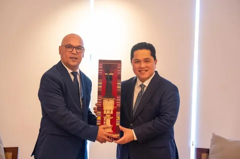 Menpora Erick Thohir saat bertemu bilateral dengan Menpora Timor Leste Neylo Isaac Sarmento dalam SEA Ministerial Meeting on Youth and Sports 2026