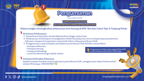 Komitmen dengan Layanan 24/7, Bea Cukai Tanjung Priok Jamin Kelancaran Arus Logistik Nasional