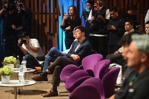 Direktur Utama Emtek Media Sutanto Hartono saat press conference Piala Presiden 2026 di Studio Lantai 8 SCTV Tower - Senayan City, Jakarta, Senin (06/07/2026). (Merdeka.com/ Arie Basuki)
