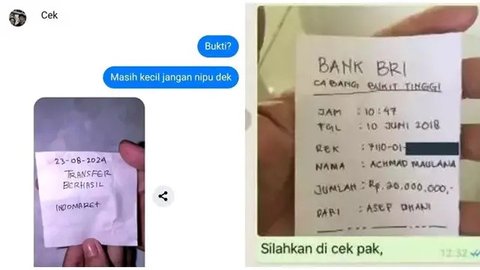 Foto Bukti Transfer Tulis Tangan Bikin Geleng-Geleng Kepala, Usaha Penipuan Gagal