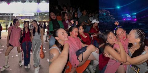 10 Foto Fuji Menyaksikan Konser Bruno Mars Bersama Teman Dekat, Tampil Menawan dengan Pakaian Merah - Terlihat Semakin Ceria