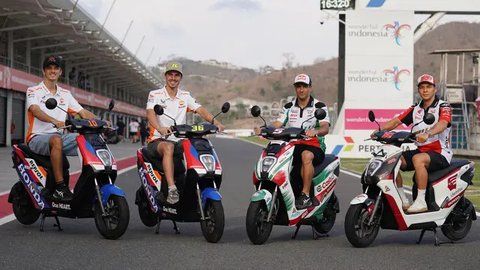 Penampakan Pembalap MotoGP Tunggangi Motor Listrik Honda EM1 e