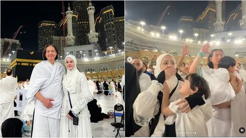 6 Momen Roger Danuarta dan Cut Meyriska saat Umrah Bersama 2 Anaknya, Berdoa sampai Nangis di Depan Ka'bah