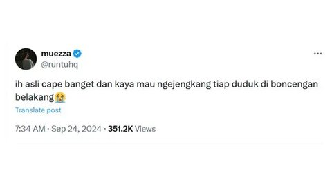 6 Cerita Apes Netizen saat Dibonceng Motor: 1 Jam seperti 4 Jam Perjalanan