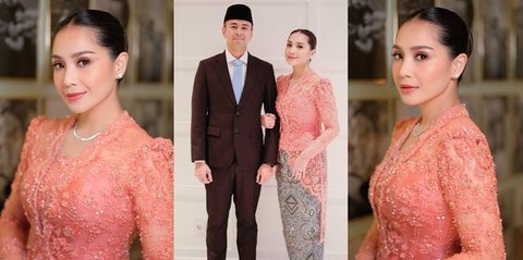 8 Foto Nagita Slavina Mengenakan Kebaya Peach Saat Mendampingi Raffi Ahmad Dalam Pelantikan Sebagai Utusan Khusus Presiden