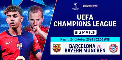 Jadwal Siaran Langsung Big Match Liga Champion: Barcelona vs Bayern Munchen di Vidio