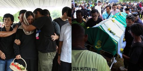 9 Foto Pemakaman Dina Mariana Dipenuhi Tangisan Keluarga, Ezra Mandira Mengucapkan Selamat Jalan kepada Ibu Tercinta