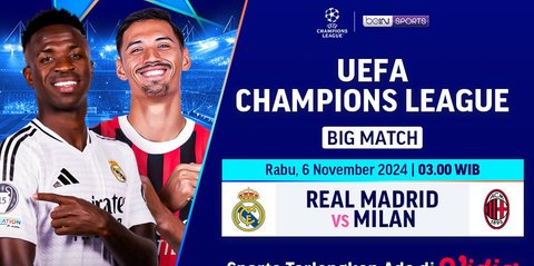 Liga Champions: Link Live Streaming Real Madrid Lawan AC Milan