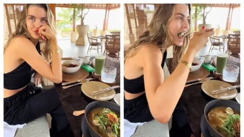 Kekasih Maarten Paes Coba Makanan Indonesia di Bali, Luna Bijl: 9 dari 10 Skornya