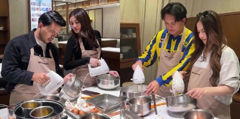 Duo Bumil Kompak, Begini Momen Aaliyah Massaid dan Mahalini Ajak Suami Ikut Kelas Masak,