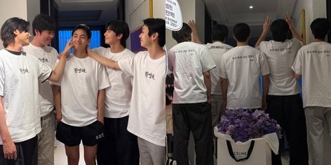 Momen V BTS Pulang Wamil, Wooga Squad Sambut Kepulangan Anak Kesayangan