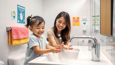 Mengajarkan Anak Teknik Cuci Tangan yang Benar