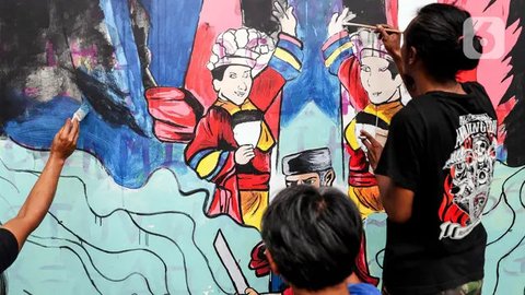 FOTO: Antusiasme Puluhan Peserta Ikuti Pelatihan Mural di PPSB Jakarta Timur