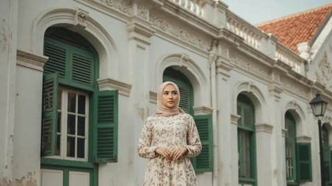 9 Kombinasi Gamis Batik Elegan, Tubuh Gemuk Bisa Terlihat Langsing