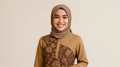 10 Model Gamis Batik Kombinasi Polos Kerah Shanghai, Jadi Tren Fashion Muslimah 2025