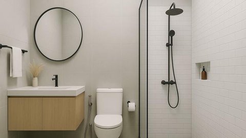 8 Ide Desain Kamar Mandi Sederhana dengan Kloset Duduk yang Hemat Budget Tapi Tetap Nyaman dan Menarik
