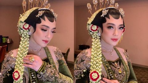 Aura Klasik Celine Evangelista, Tampil Berhijab Paes Jawa di Gala Premier Film Danyang Wingit