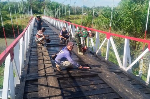 Dandim Bengkulu Ajak Warga Rawat Jembatan Perintis Garuda, Batasi Beban Kendaraan