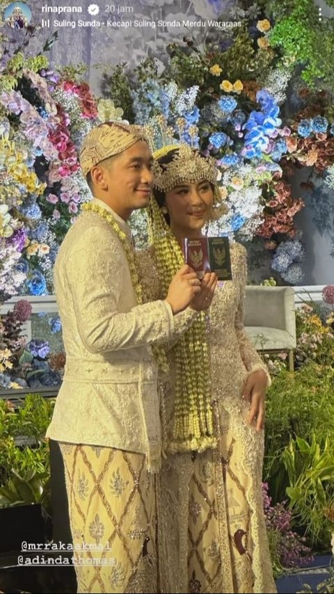 Potret Pernikahan Adinda Thomas dan Raka Akmal, Mas Kawin dalam Bentuk Logam Mulia 100 Gram dan Uang Tunai Rp8.104.523