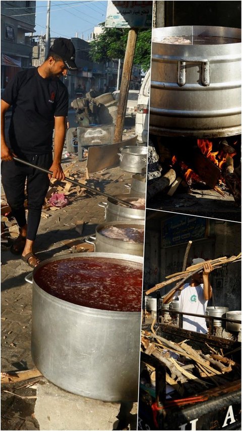 FOTO: Kian Memprihatinkan dan Tak Ada Minyak dan Gas, Warga Palestina di Jalur Gaza Gunakan Kayu Bakar untuk Memasak