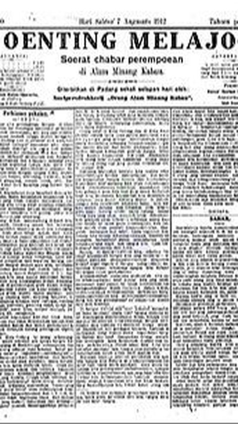 Soenting Melajoe, Surat Kabar Perempuan Pertama Zaman Hindia Belanda yang Terbit di Padang