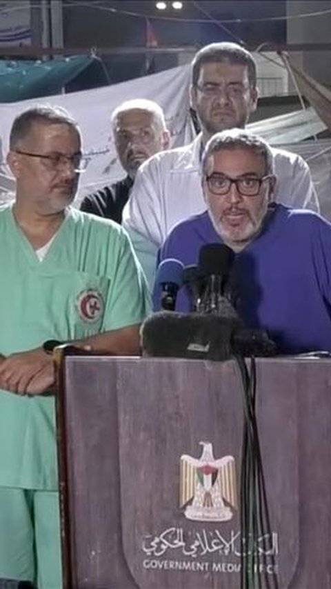 Dokter RS Gaza Gelar Konferensi Pers di Tengah Tumpukan Jenazah Korban Bom Israel