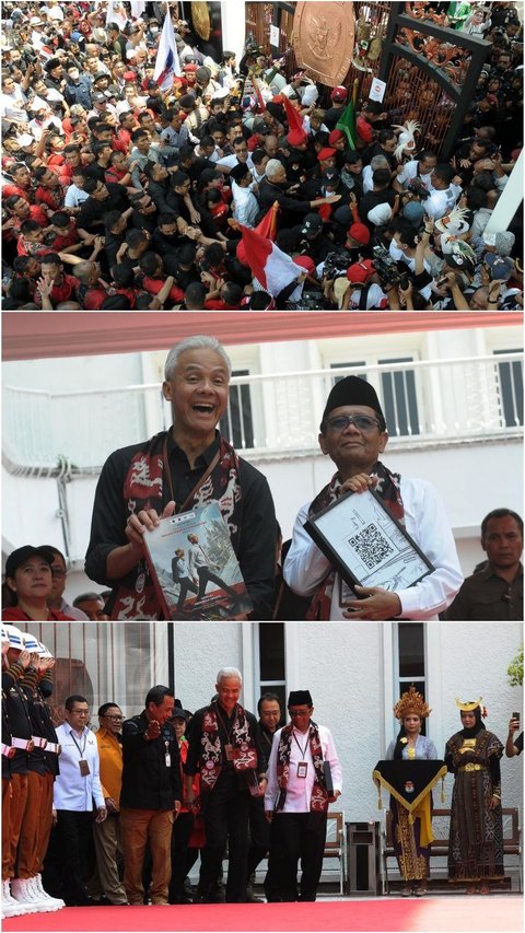 FOTO: Penampakan Pendukung Berdesakan Antar Ganjar-Mahfud hingga Resmi Daftar Sebagai Pasangan Capres-Cawapres Pemilu 2024 ke KPU