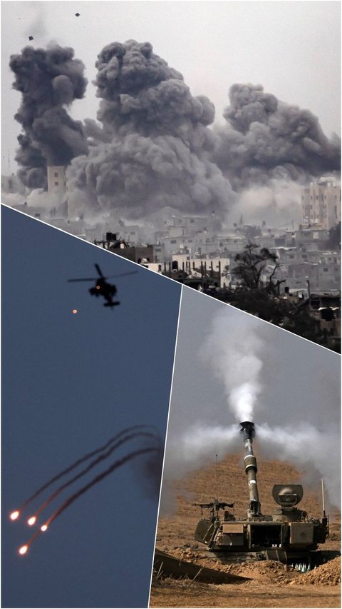 FOTO: Hingga Hari ke-23, Gempuran Rudal Israel Terus Membumihanguskan Jalur Gaza Palestina