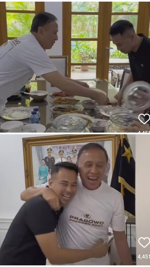 Raffi Ahmad Berkunjung ke Rumah Pensiunan Jenderal Polisi, Makan Siang Bareng Sampai Disendoki Nasi