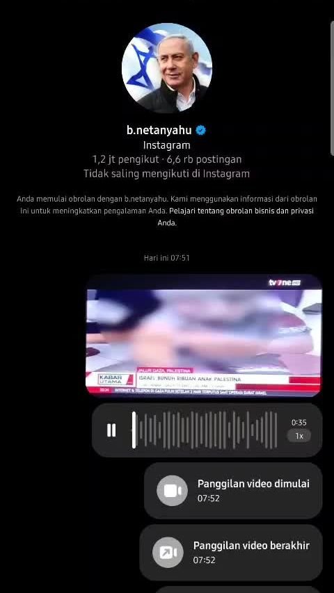 Viral Orang Garut Kirim Voice Note ke Instagram PM Israel, Benjamin Netanyahu Habis Dimaki-Maki