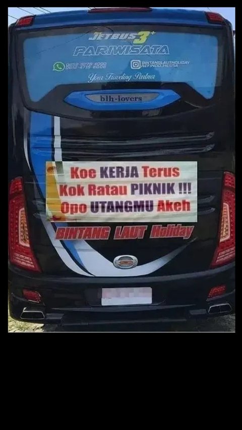 10 Potret Tulisan S3 Marketing di Bus, Ajak Orang-orang Kurang Piknik untuk Berlibur