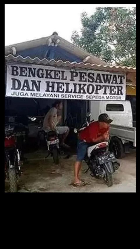 10 Potret Bengkel dengan Nama Nyeleneh, Sukses Bikin Ngakak Pengguna Jalan