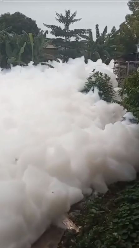 Depok River Puzzle Filled with Thick Foam, Resembling a Country Above the Clouds