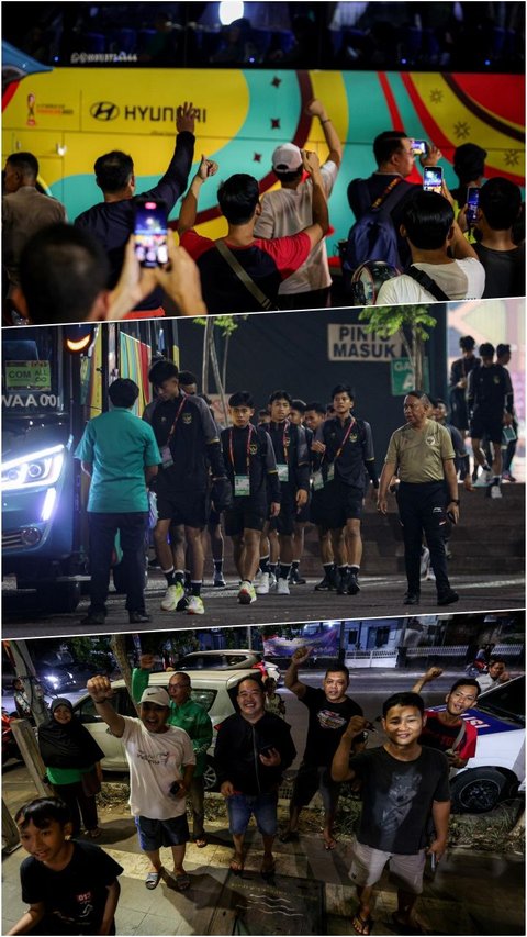 FOTO:  Dukungan Warlok Surabaya Bakar Semangat Timnas Indonesia U-17 Usai Latihan Dua Jam di Lapangan THOR
