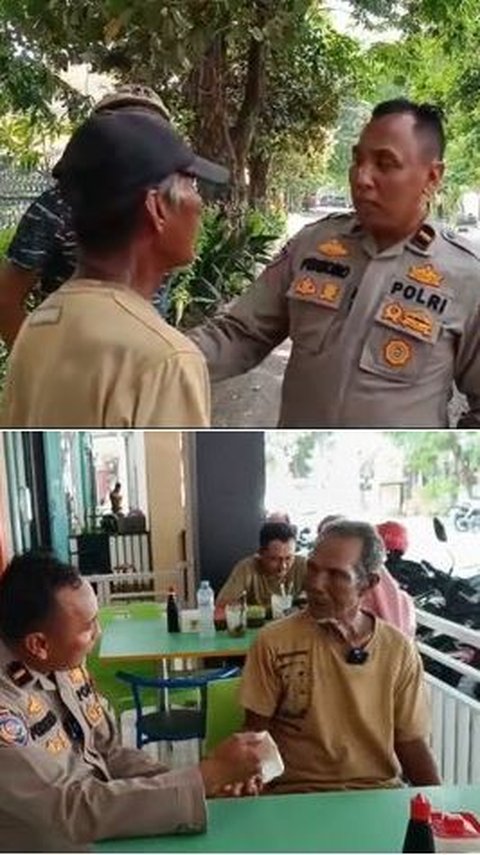 Ajak Makan hingga Antarkan ke Rumah, Begini Momen Haru Polisi saat Bantu Pria Tua di Jalanan