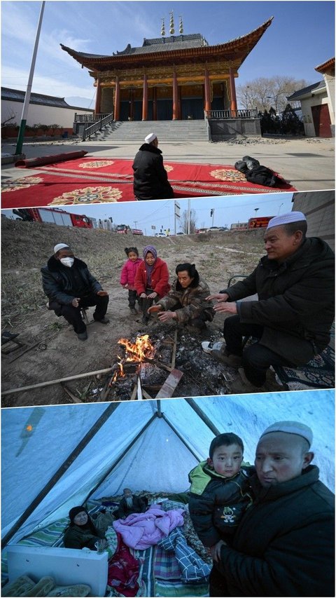 FOTO: Potret Ketabahan Warga Muslim China yang Jadi Korban Gempa Bumi di Gansu Menghadapi Tantangan Suhu Ekstrem di Tenda Darurat