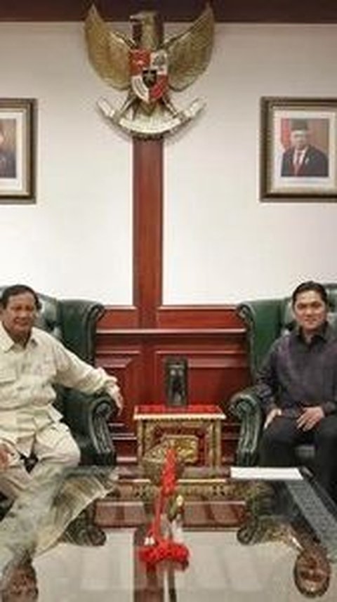 Erick Thohir Kembali Bertemu Prabowo, Kali Ini Ditemani Wamen BUMN Rosan Roeslani