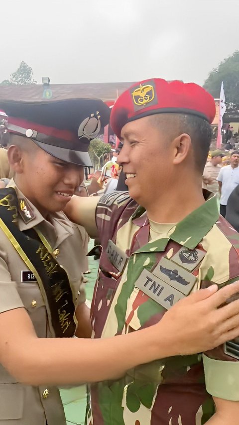 Tak Ikuti Jejak Ayah Sebagai Kopassus, Rizak Aril Justru Pilih jadi Polisi, Begini Momen Berpelukan