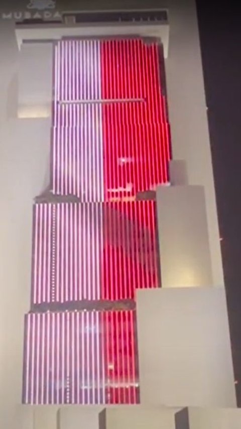 FOTO: Kemeriahan HUT RI di Abu Dhabi, Burj Khalifa dan Gedung-Gedung Mewah 'Diwarnai' Merah Putih
