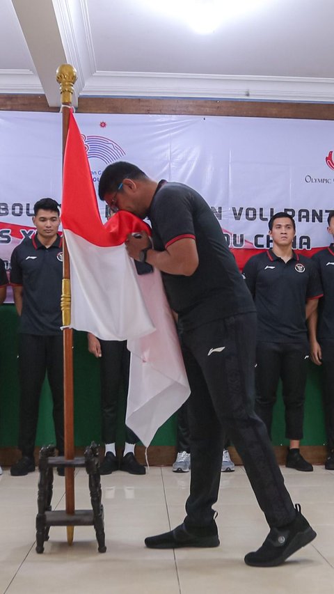 FOTO: Target di Posisi 6 Besar, Timnas Bola Voli Indonesia Siap Dilepas ke Asian Games 2023 Hangzhou