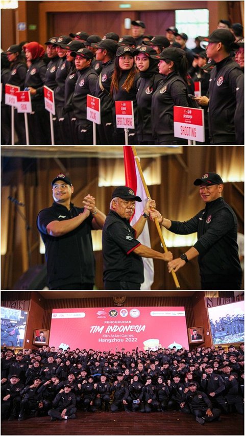 FOTO: Menpora Dito Ariotedjo Bersama Menteri PUPR Basuki Hadimuljono Kukuhkan Tim Indonesia untuk Asian Games 2022